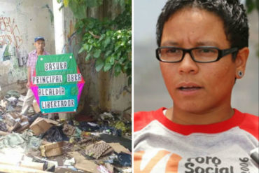 ¡ESO DOLIÓ! Reclaman a Érika Faria por su mala gestión en el municipio Libertador (le dedicaron un «monumeno de basura»