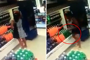 ¡CAPTURADA! Mujer fue pillada robando un refresco de 2 litros en panadería en Puerto Ordaz (+Video)