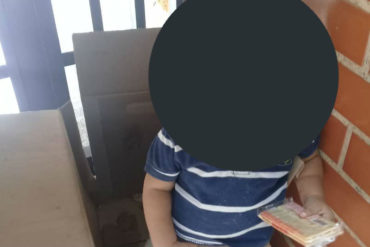 ¡INHUMANO! Niño fue abandonado dentro de una caja de cartón en un edificio de El Marqués