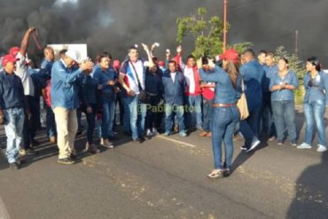 ¡AGUERRIDOS! Trabajadores de empresas básicas cerraron vías de acceso a Puerto Ordaz: “Nadie entra, nadie sale” (+Video)