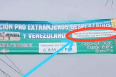 ¡VEA! Retiran polémica pancarta en Bucaramanga que ofrecía refugio a venezolanos: «No se aceptan homosexuales»