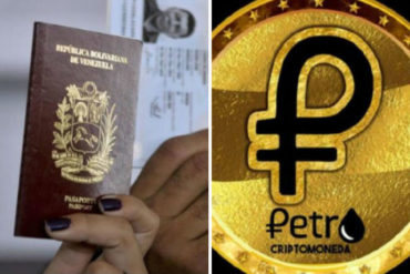 ¡PENDIENTES! Venezolanos tendrán que pagar trámites de pasaporte calculados en petros desde este #1Nov