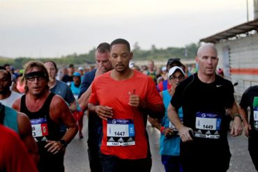 ¡GRAN ATLETA! En su segunda visita a Cuba, el actor Will Smith corrió en un maratón en La Habana