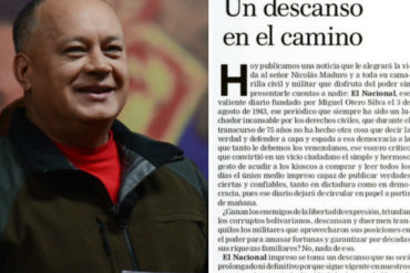 ¡CÍNICO! Cabello sobre El Nacional impreso: «Nadie los suspendió, ellos dejaron de circular»