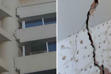 ¡QUÉ PELIGRO! Sismo de este #27Dic causó daños estructurales a un edificio en Valencia: Aseguran deben ser desalojado de inmediato (+Fotos)