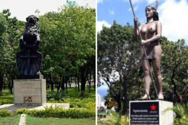 ¿PRIORIDADES? Érika Faría reemplazó estatua del León de Caracas por una de la india Apacuana (en redes no gustó)