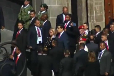 ¡BOCHORNO! Maduro se llevó unos 100 escoltas militares a México y así los rebotaron en el Palacio Nacional (+Video)