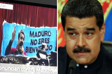 ¡NADIE LO QUIERE! En el Congreso de México cuelga un cartel que dice «Maduro no eres bienvenido» (+Foto)