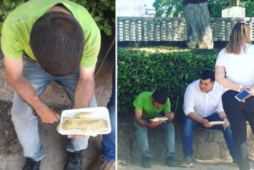 ¡CONMOVEDOR! Joven en situación de calle estalló en llanto cuando le brindaron una hallaca en estas navidades