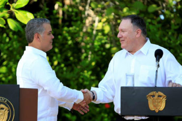 ¡FRONTAL! Duque pide ante Pompeo hacer «esfuerzos» para devolver democracia a Venezuela (+A Nico no le gustará) (+Video)