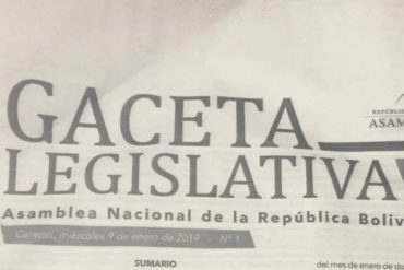 ¡VEA! La AN rescata la Gaceta Oficial luego de 10 años sin publicar (+Fotos)