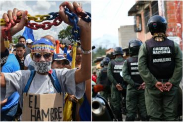 ¡INCREÍBLE! El momento en que la GNB rompe filas y permite paso de manifestación opositora en Caicara del Orinoco (+Videos)