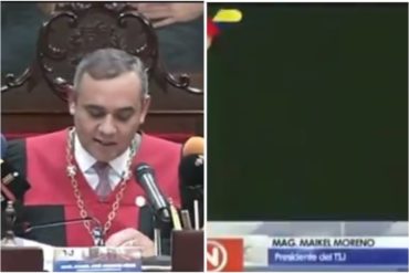 ¿QUÉ ESCONDÍAN? VTV cortó su transmisión antes de que Maikel Moreno mencionara sentencia contra Guaidó (recibió un manojo de papeles) (+Video)