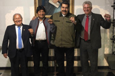 ¡SOLO Y AISLADO! La foto de Maduro y sus 3 «amigos» presidentes que le acompañan durante su juramentación #10Ene