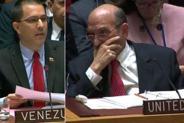 ¡IMPELABLE! La cara de Elliot Abrams durante el bochornoso y cínico discurso de Arreaza ante la ONU (Pompeo abandonó la sala)