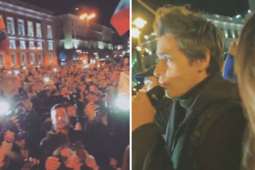 ¡TIERNO! Entre lágrimas, Carlos Baute celebró con los venezolanos en Madrid en apoyo a Guaidó (+Videos)