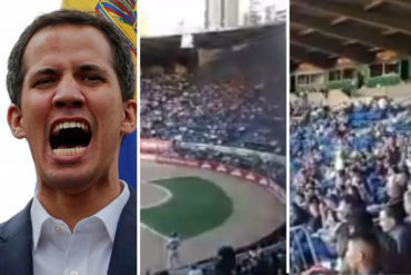 ¡IMPACTANTE! Fanáticos cambiaron el acostumbrado «leo, leo» por «Guaidó, Guaidó» durante juego en el Estadio Universitario de Caracas (+Videos)