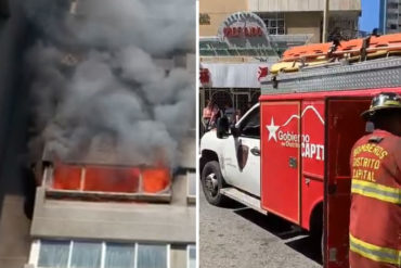 ¡ÚLTIMO MOMENTO! Desalojaron edificio de Los Palos Grandes tras voraz incendio en uno de sus pisos (+Videos)