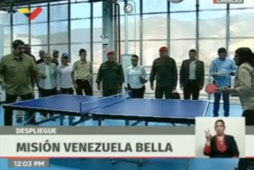 ¡SE PASARON! Maduro y Delcy Eloína se lanzan una partidita de ping pong mientras el país se cae a pedazos (+Video)