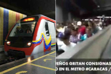 ¡RESTEADOS! Con cantos y consignas usuarios del Metro de Caracas exigen la salida de Maduro (+Video)