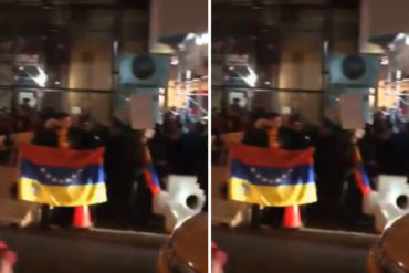 ¡NO SE LO PIERDA! Los chavistas que se aparecieron en la protesta contra Maduro en Nueva York (la policía los corrió) (+Video)