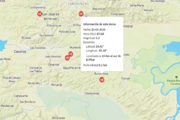 ¡SIGUE TEMBLANDO! Otro sismo de magnitud 3,3 sacudió este sábado #12Ene a El Pilar