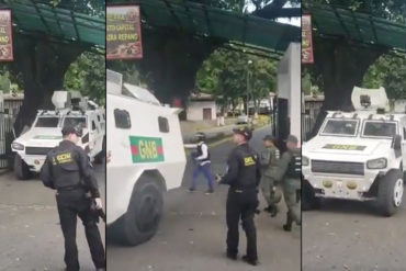 ¡VÉALOS! Así fueron trasladados los militares sublevados en Cotiza: “Libertad” gritó uno desde una tanqueta (+Video)