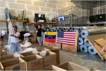 ¡ADMIRABLE! Venezolanos inundan de ayuda el centro de acopio en Miami (Fotos+Videos)