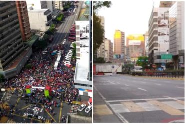 ¡LA BURLA! Así se vio en Chacao la concentración de chavistas que pretendía opacar la actividad de transportistas en apoyo a Guaidó (+Fotos)