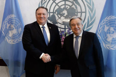 ¡TIEMPOS CRUCIALES! Pompeo y Guterres discutieron sobre la entrega de la ayuda humanitaria en Venezuela