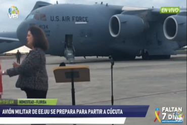 ¡PENDIENTES! Aviones militares de EE.UU partieron con ayuda humanitaria hacia Cúcuta