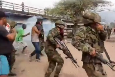 ¡VEA! Ejército colombiano se movió a línea fronteriza porque represión madurista llegó a su territorio (+Videos)