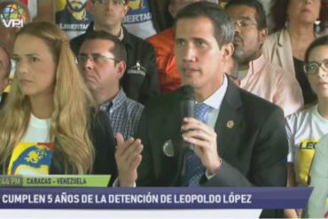 ¡FIRME! Juan Guaidó tras cumplirse 5 años de la detención de Leopoldo López: “A través del asesinato no han podido detener al pueblo” (+Videos)