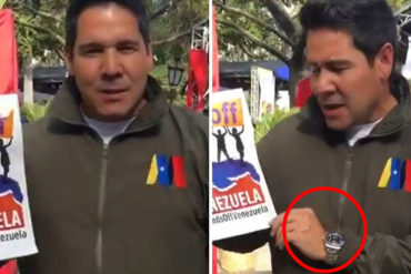 ¡CUÁNTO CINISMO! Así presume Winston Vallenilla su reloj “imperialista” mientras llama a firmar contra la ayuda humanitaria (+Video)