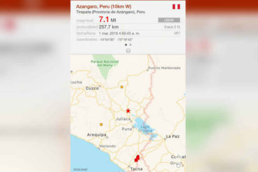 ¡SEPA! Un sismo de magnitud 7,0 se registró la madrugada de este #1Mar en Perú