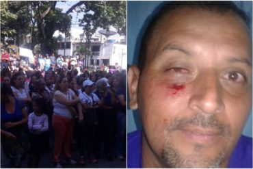 ¡INDIGNANTE! Oficialistas atacaron a docentes que protestaban en la plaza Bolívar de Los Teques (Hubo heridos)  (+Video) (+Fotos)