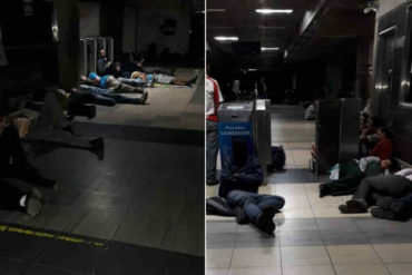 ¡PASANDO CALAMIDADES! La gente durmió en el piso de la estación de Ferrocarril en la Rinconada durante el apagón (No había transporte público)