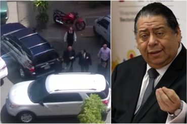 ¡MÍRALO PUES! Captan al «socialista» Hermann Escarrá rodeado de guardaespaldas y camionetas blindadas (+Foto)