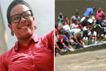 ¡CARA DE TABLA! Érika Farías niega que los venezolanos hayan buscado agua en el Guaire (Culpó a Guaidó)