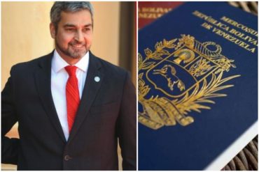 ¡PENDIENTES! Pasaportes vencidos de venezolanos serán válidos en Paraguay (Lo dijo su presidente)