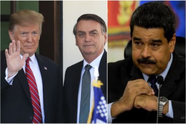 ¡OÍDO! Trump tras reunión con Bolsonaro: Llamamos a los militares a dejar de apoyar a Maduro, que no es más que un títere cubano (+Video)