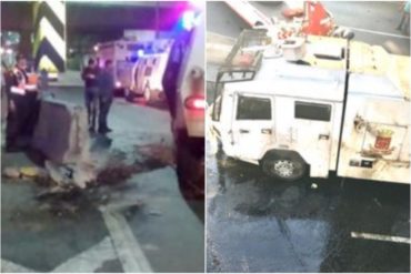 ¡LO ÚLTIMO! Ballena de la GNB se estrelló contra defensa de autopista Valle-Coche: Dos heridos y combustible derramado en la vía (+Fotos)