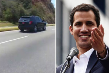 ¡MIRE! Los autos diplomáticos que escoltaron a Guaidó cuando subía a Caracas (+Video)