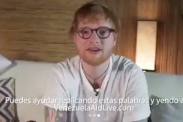 ¡PURO CORAZÓN! Ed Sheeran se sumó a los artistas que promueven donaciones para Venezuela a través de la plataforma Venezuela Aid Live