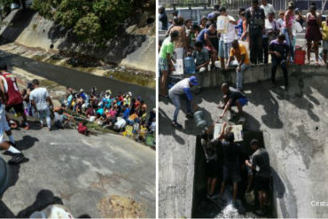 ¡QUÉ HORROR! Así VTV intentó tapar que los venezolanos desesperados recogieron agua del Guaire (+Video)