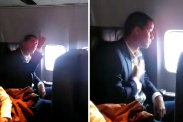 ¡EMOTIVO MOMENTO! A falta de guardia de honor presidencial, así acompañaron a Guaidó en el avión en su “regreso a casa” (+Video)