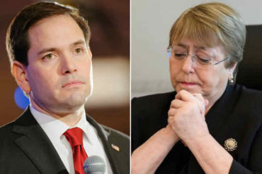 ¡CLARITO! La punta de Marco Rubio a Bachelet sobre la crisis en Venezuela: “Si alguien piensa que es producto de las sanciones, no es cierto” (+Video)