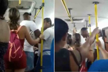 ¡POR ABUSADOR! Venezolano llamó “indio” a un peruano y terminó noqueado dentro de un bus (+Video)