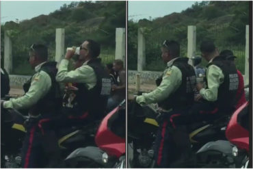 ¡MANOS EN LA MASA! Policías municipales en Anzoátegui fueron pillados tomando alcohol en plena vía (+Video)