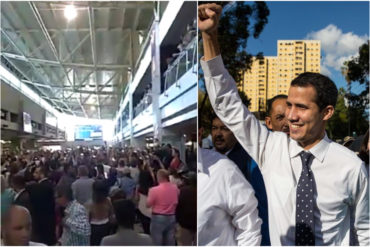 ¡APOYO SIN PRECEDENTES! “Sí se puede, sí se puede”, el contundente grito con el que recibieron a Guaidó en Maiquetía (+Video)